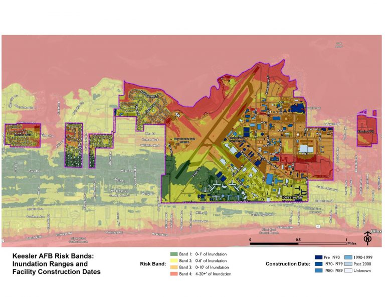 Analyzing Flood Impacts At Keesler AFB SAME   Keesler Inundation Bands Map 768x593 