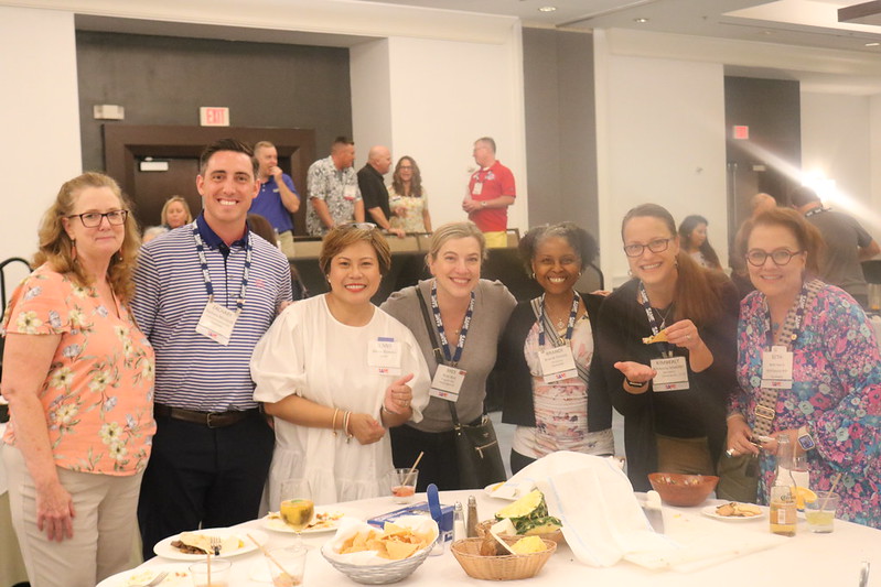 group showing salsa table