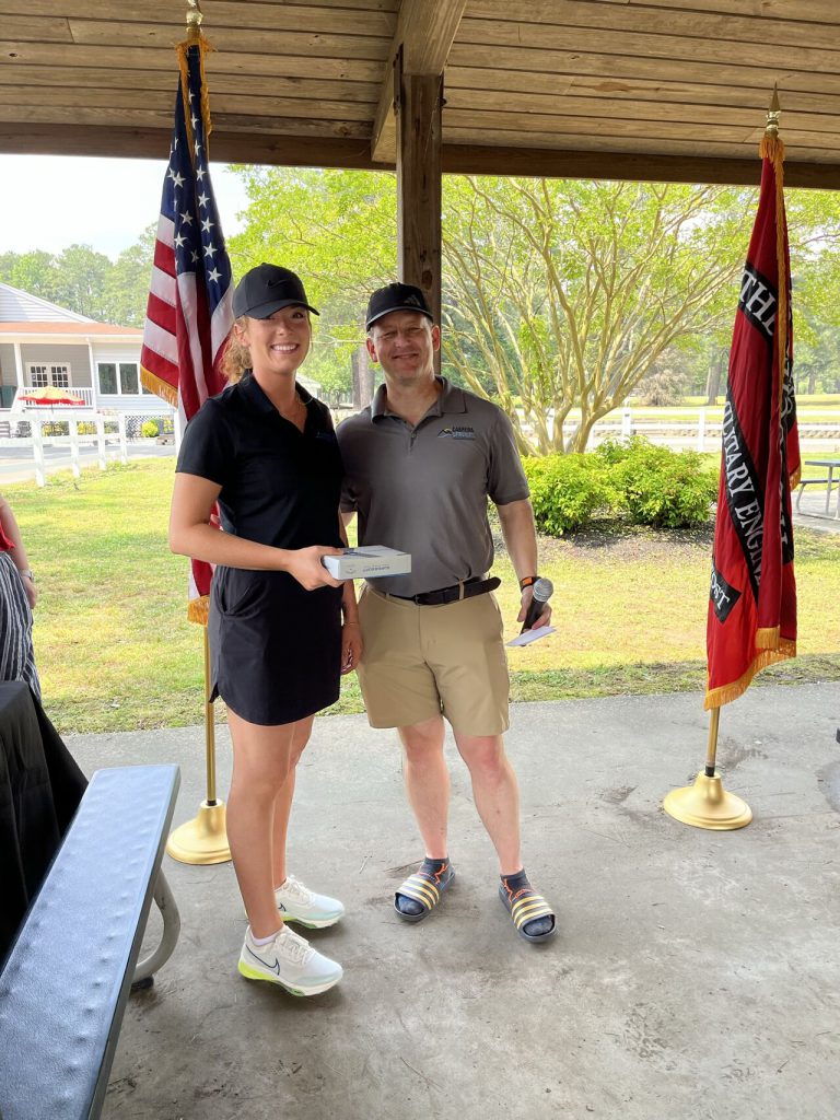 two members posing at The Central Virginia Post held its Third Annual Bo Temple Memorial Golf Tournament in June at the Fort Gregg-Adams Cardinal Golf Club