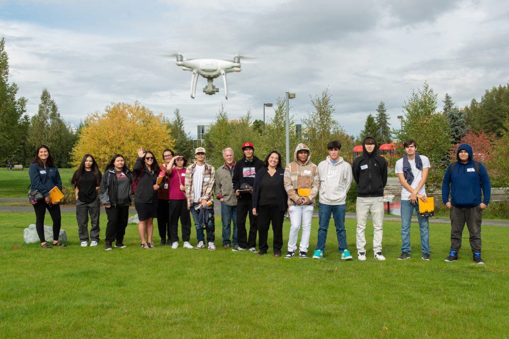 AI_AN STEM group shot with drone